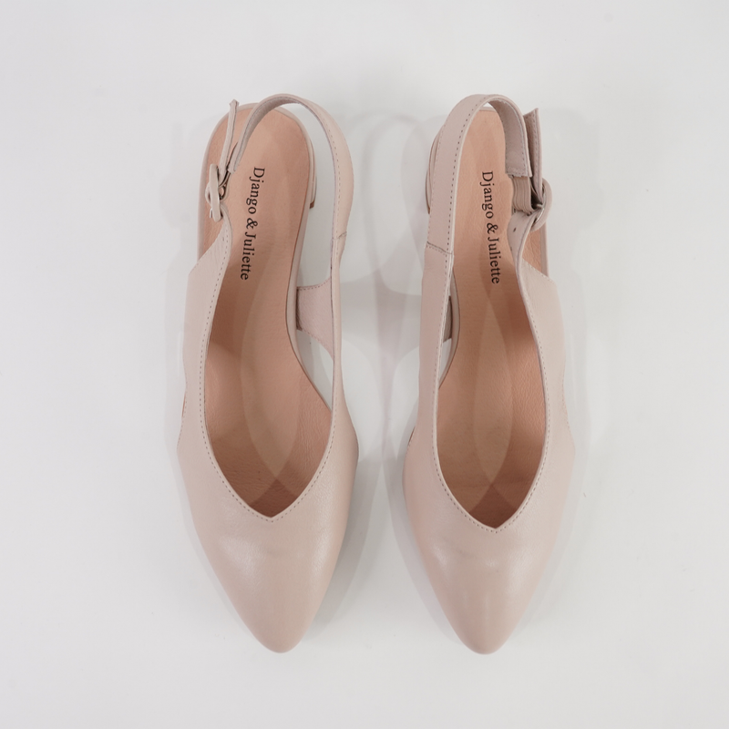 Frankiel Nude Leather Heels