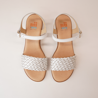 Dione White/ Silver Leather Sandals