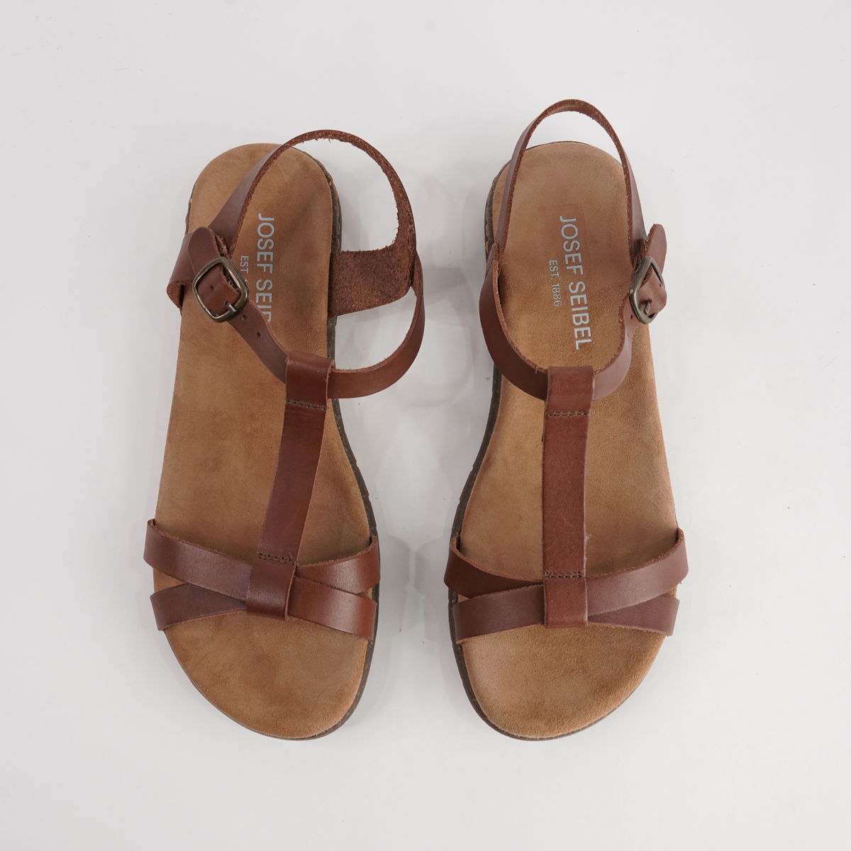 Fabricia 01 Cognac Leather Sandals - JOSEF SEIBEL | Shouz