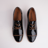 Alpopo Black Patent Lace-up Flats