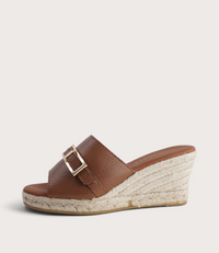 Zara Doya Roble Leather Espadrille Wedges