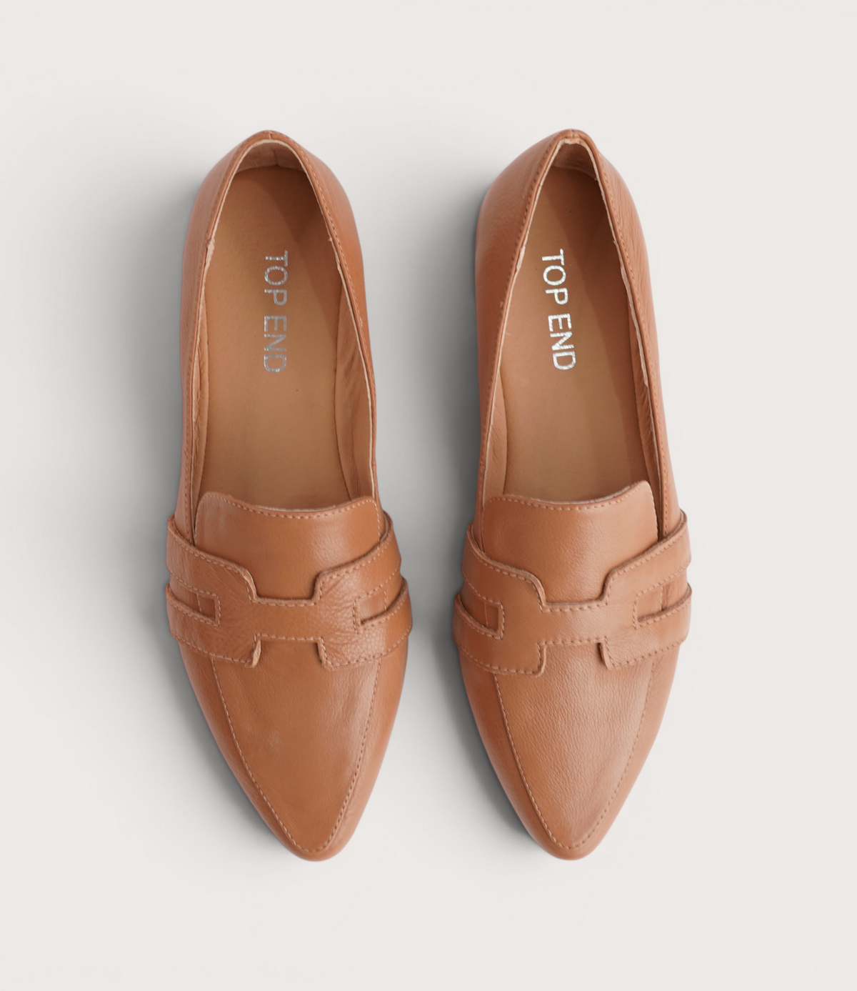 Salti Dark Tan Leather Loafers