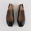 Saniarly Black Leather Espadrille Wedges