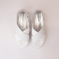 Debacle White/Silver Leather Sandals