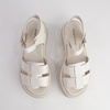 Simm Ivory Patent Leather Sandals