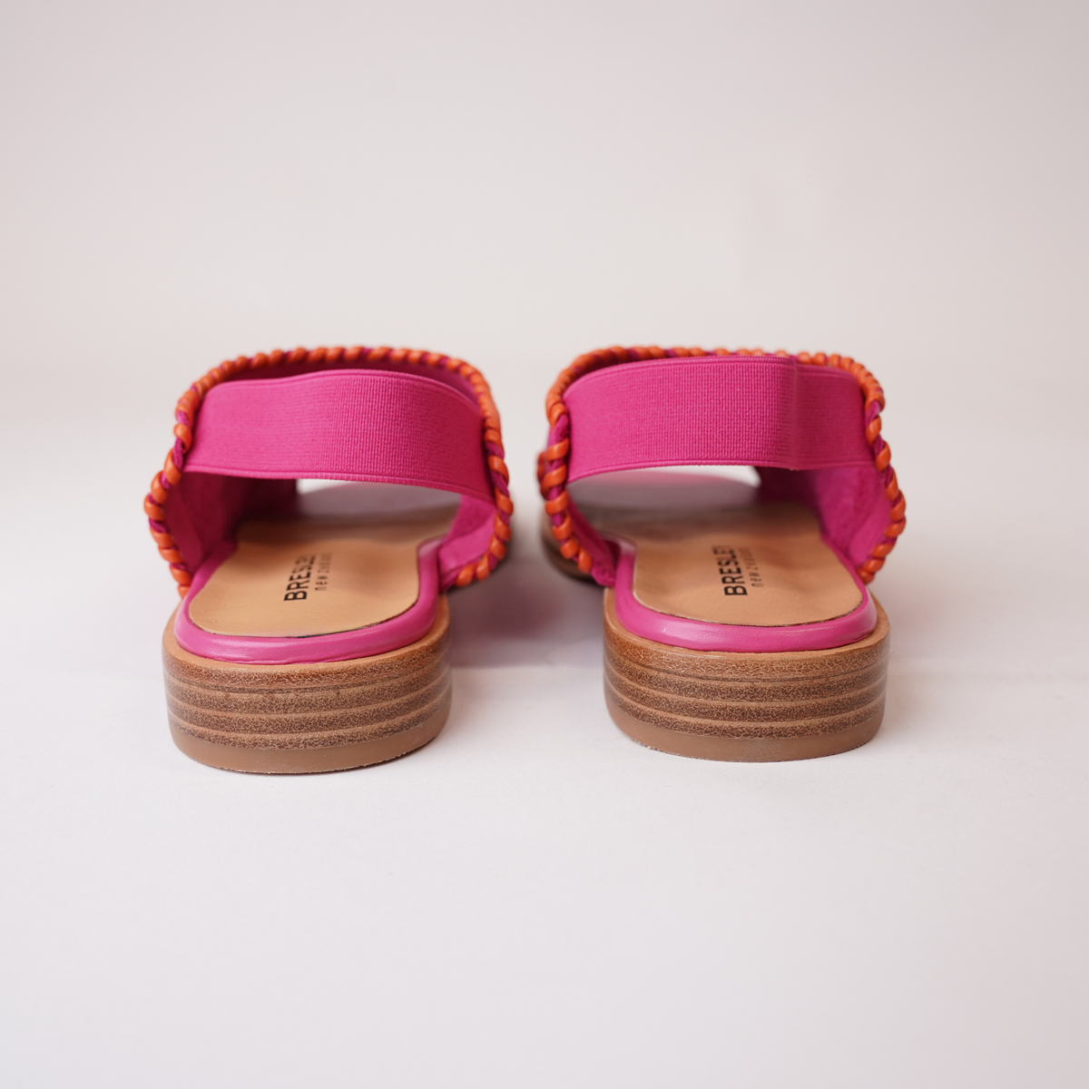 Serenade Fuchsia/ Orange Leather Sandals - BRESLEY | Shouz
