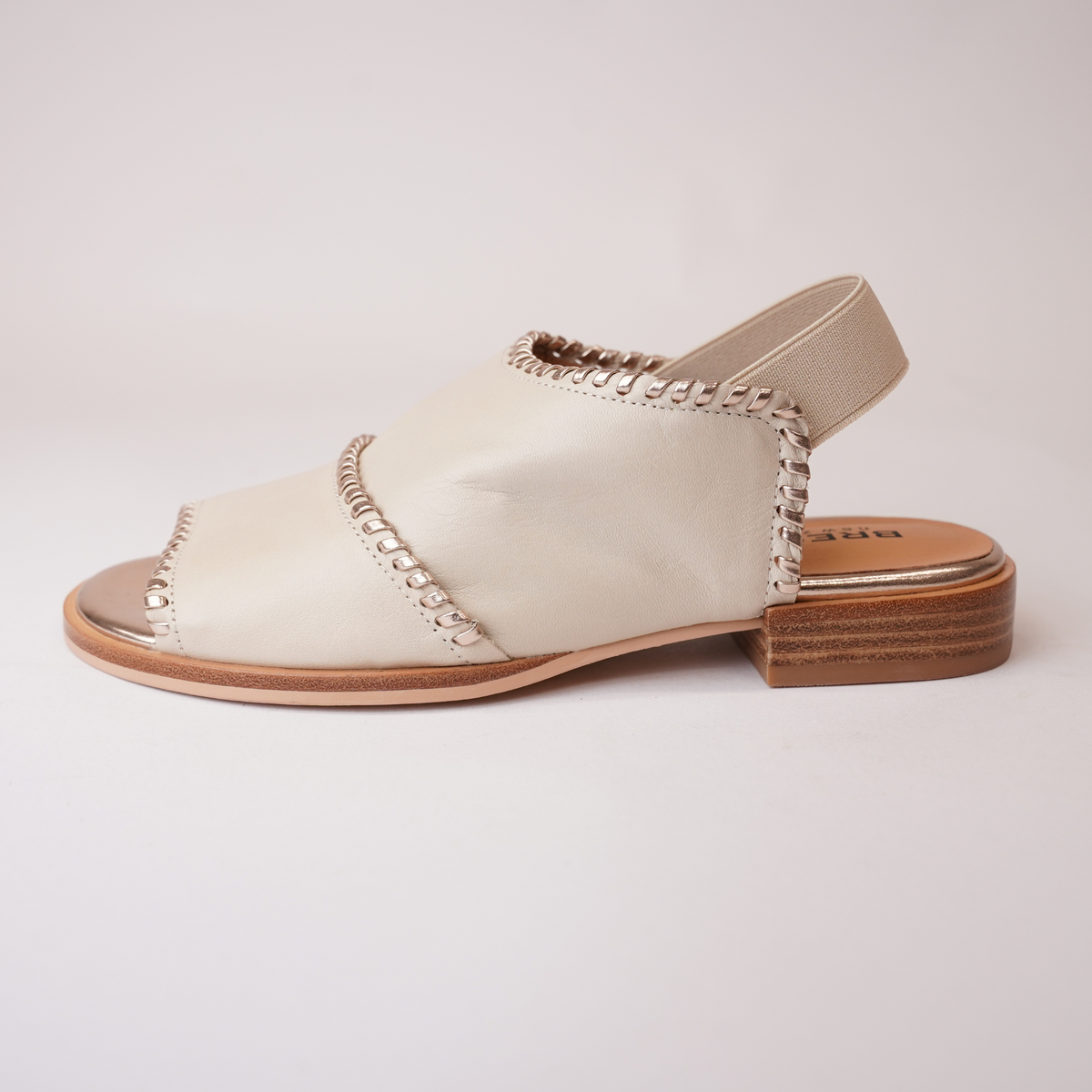 Serenade Swan/ Gold Leather Sandals - BRESLEY | Shouz