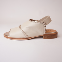 Serenade Swan/ Gold Leather Sandals