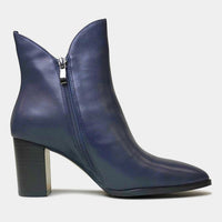 Astronomy Navy Leather Ankle Boots