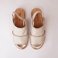 Serenade Swan/ Gold Leather Sandals