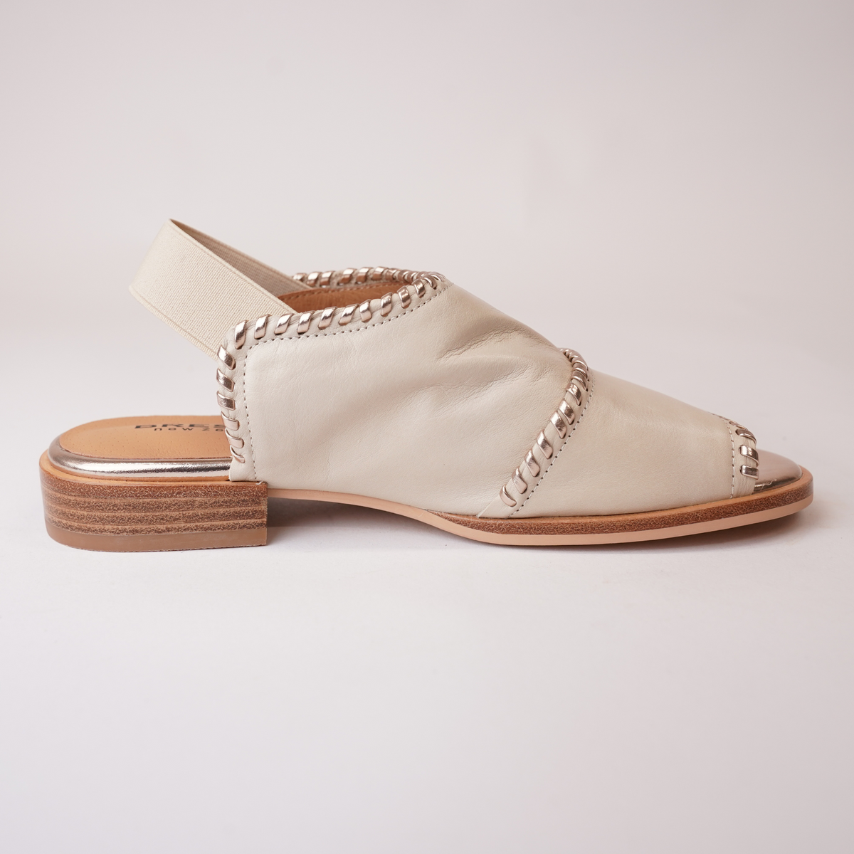 Serenade Swan/ Gold Leather Sandals - BRESLEY | Shouz