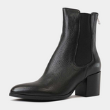 Zoltan Black / Black Leather Chelsea Boots