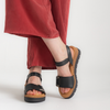 Inez Black Leather Sandals