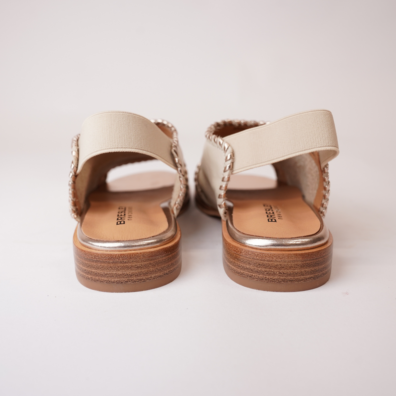 Serenade Swan/ Gold Leather Sandals