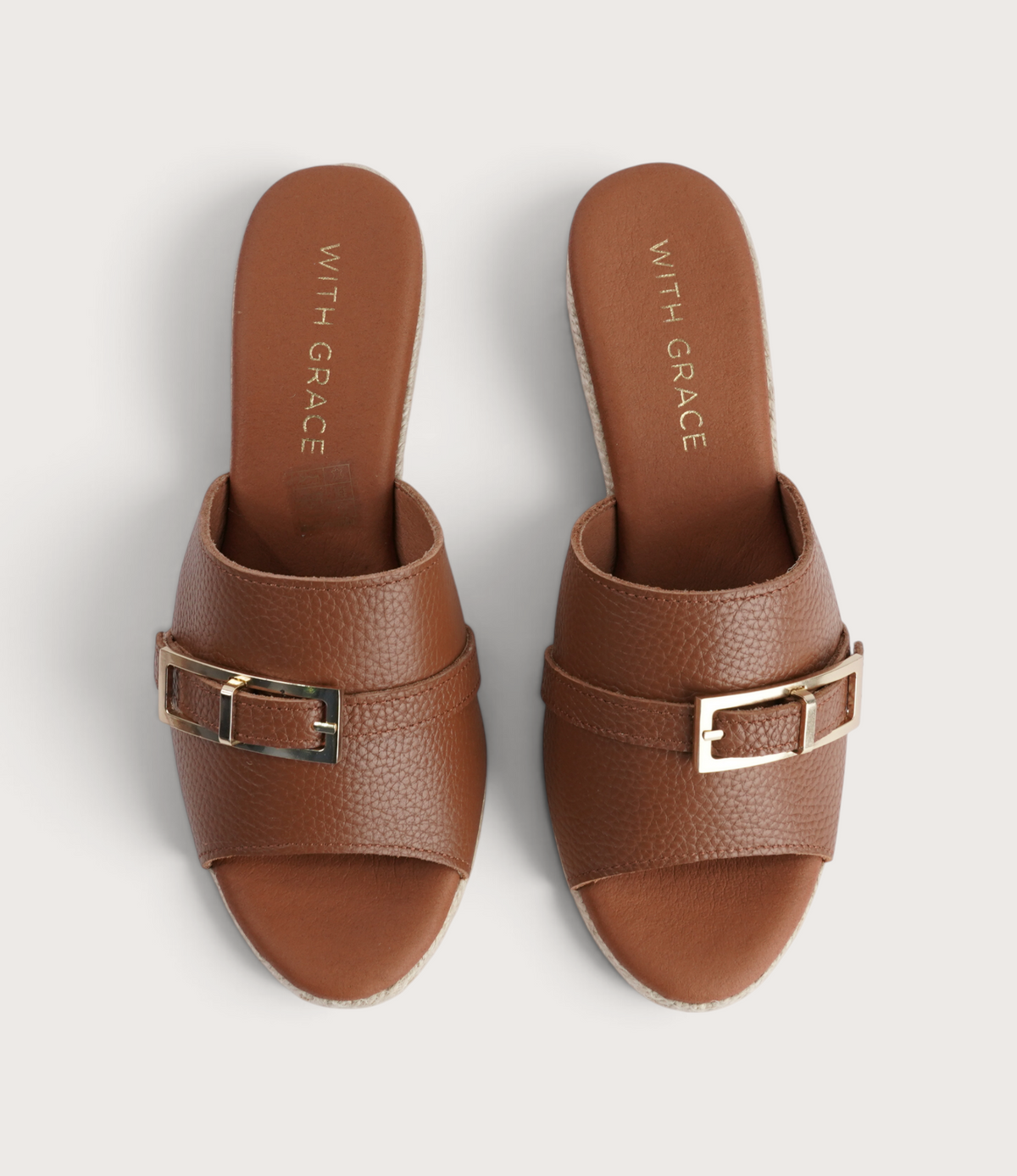 Zara Doya Roble Leather Espadrille Wedges