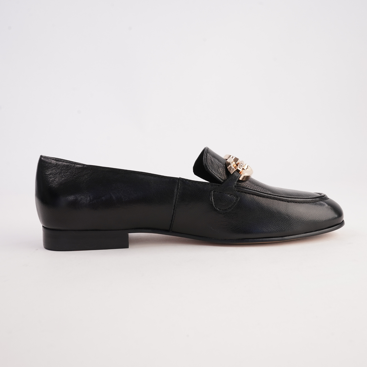 Ilysa Black Polish Leather Loafers - DJANGO AND JULIETTE | Shouz