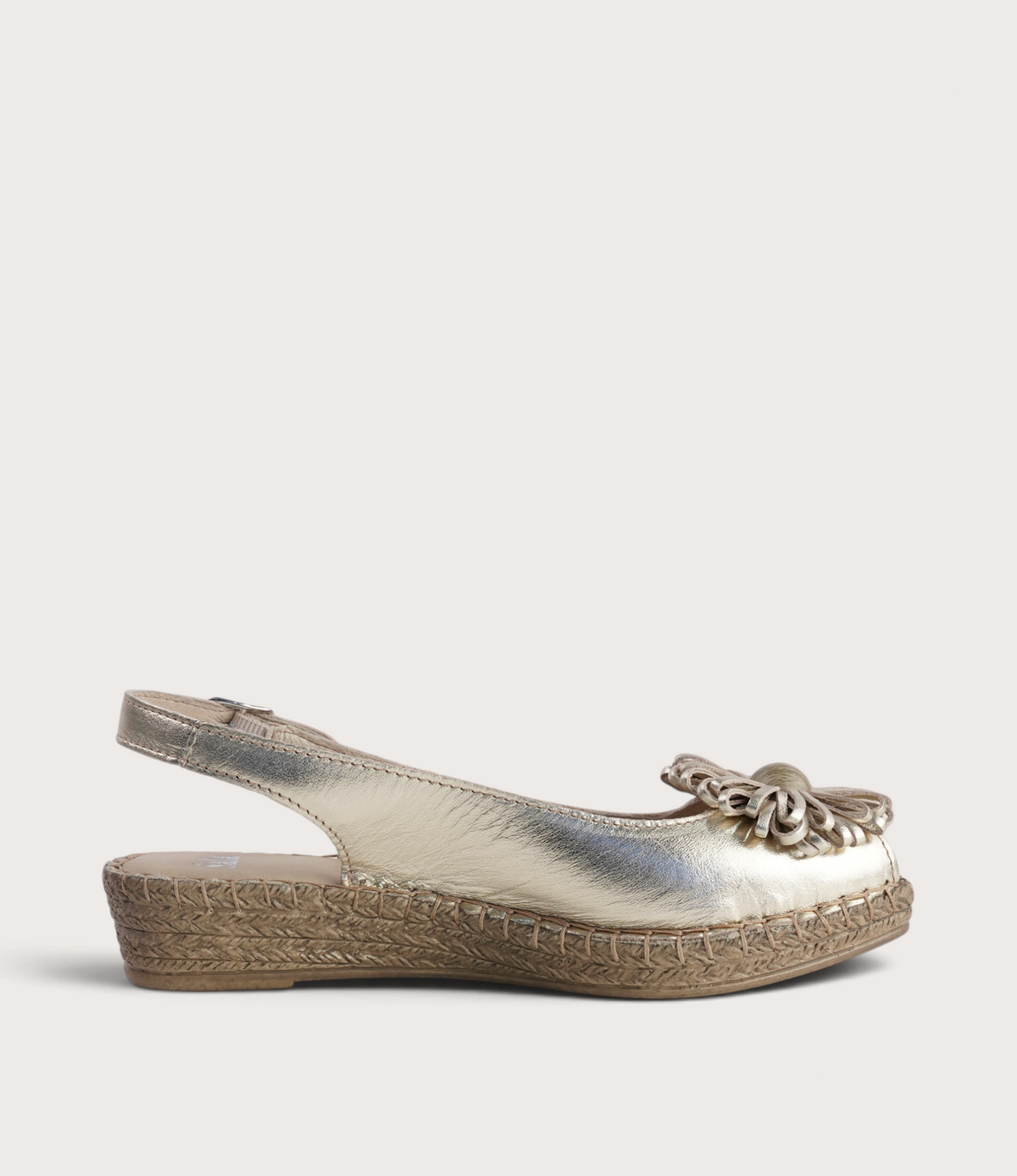 Erica Platino Leather Espadrille Wedges