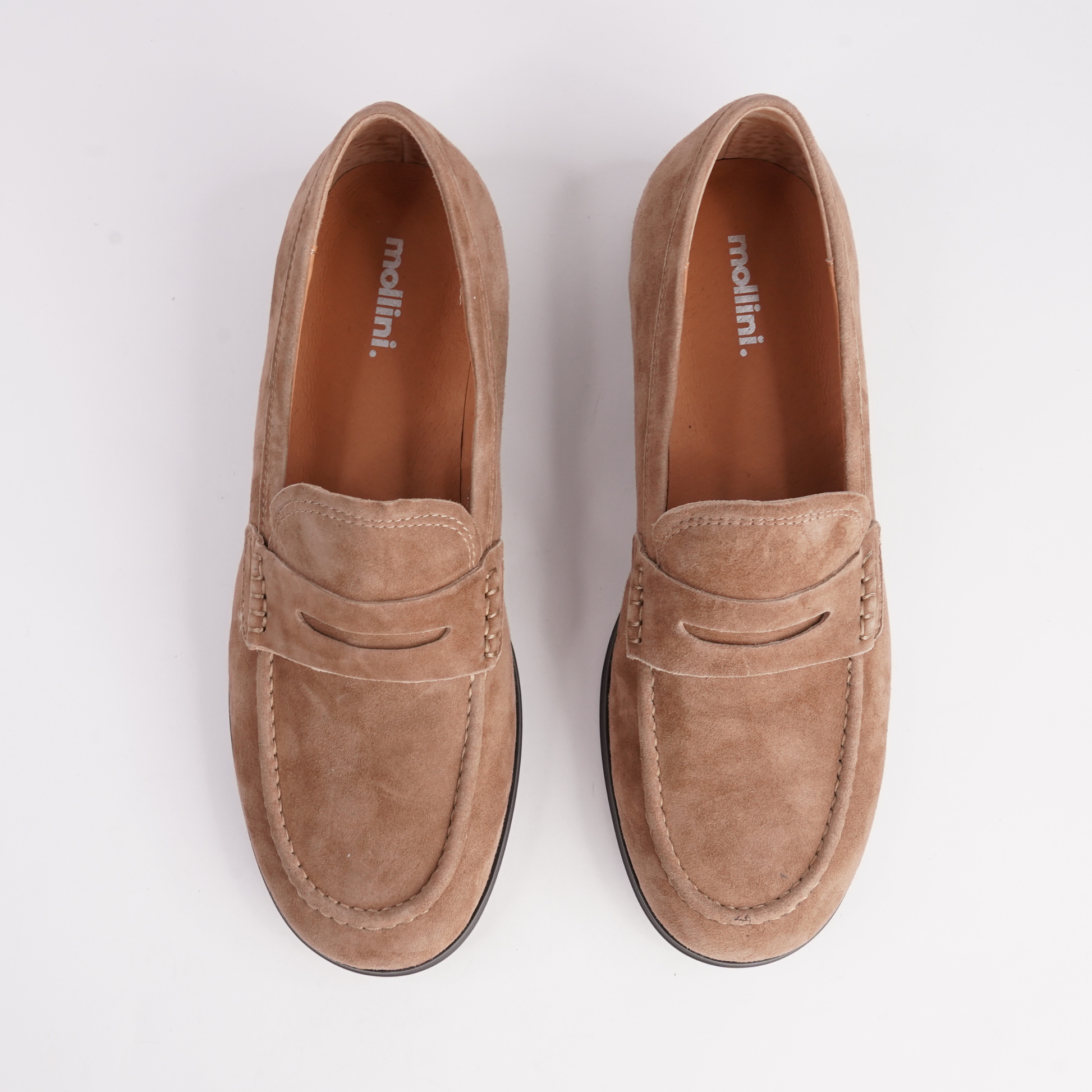 Clarisa Coffee Suede Loafers - MOLLINI | Shouz