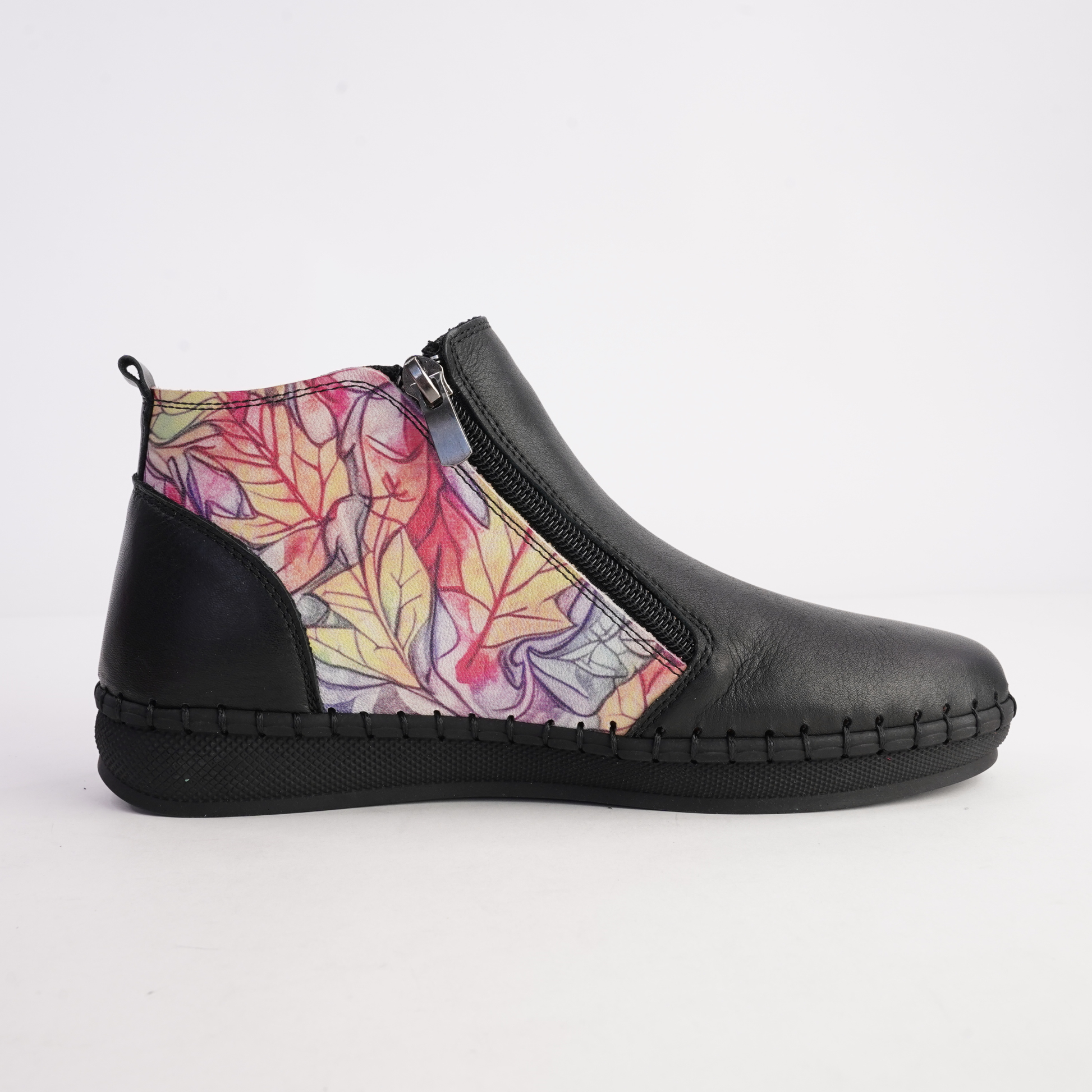 Regan Black Fall Leather Ankle Boots - SALA | Shouz
