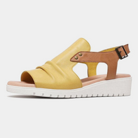 Madis Yellow Leather Sandals