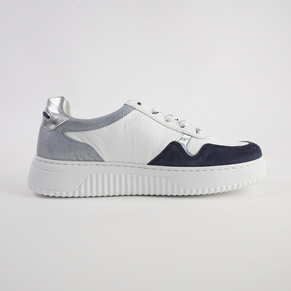 Demi White/ Denim Leather Sneakers - GABOR | Shouz