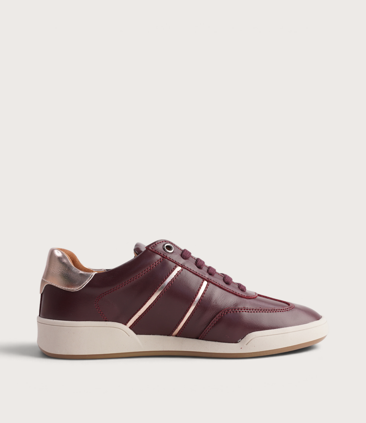 Sage Burgundy Leather Sneakers - SALA | Shouz