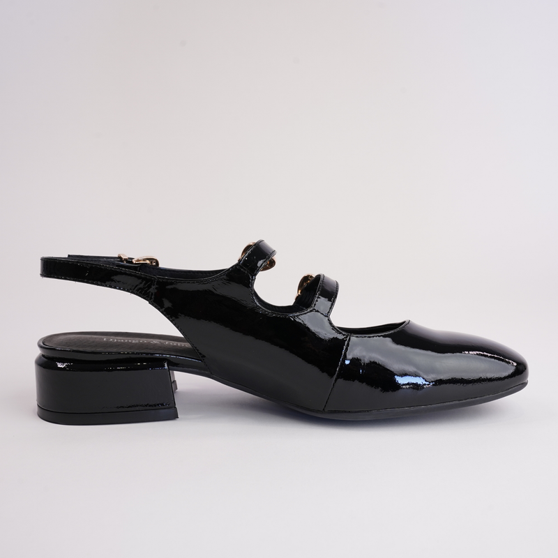 Viraz Black Patent Leather Heels