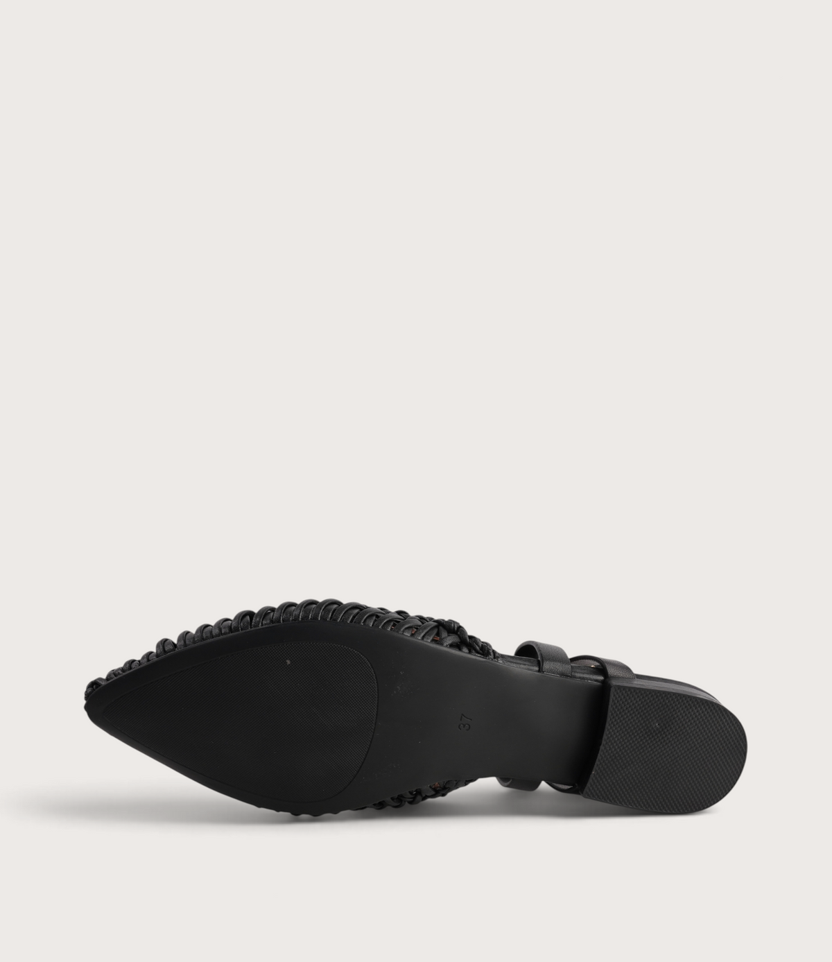 Amelia Black Leather Flats