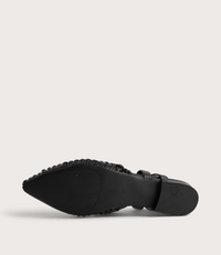 Amelia Black Leather Flats