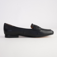 Marcee Black Leather Flats - TOP END | Shouz