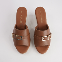 Zara Doya Roble Leather Espadrille Wedges
