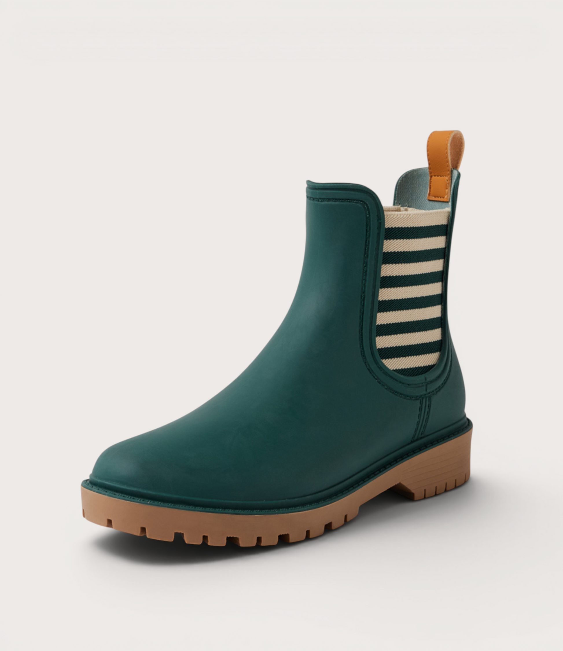 Laurina Deep Green Stripe Gumboots
