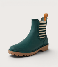 Laurina Deep Green Stripe Gumboots