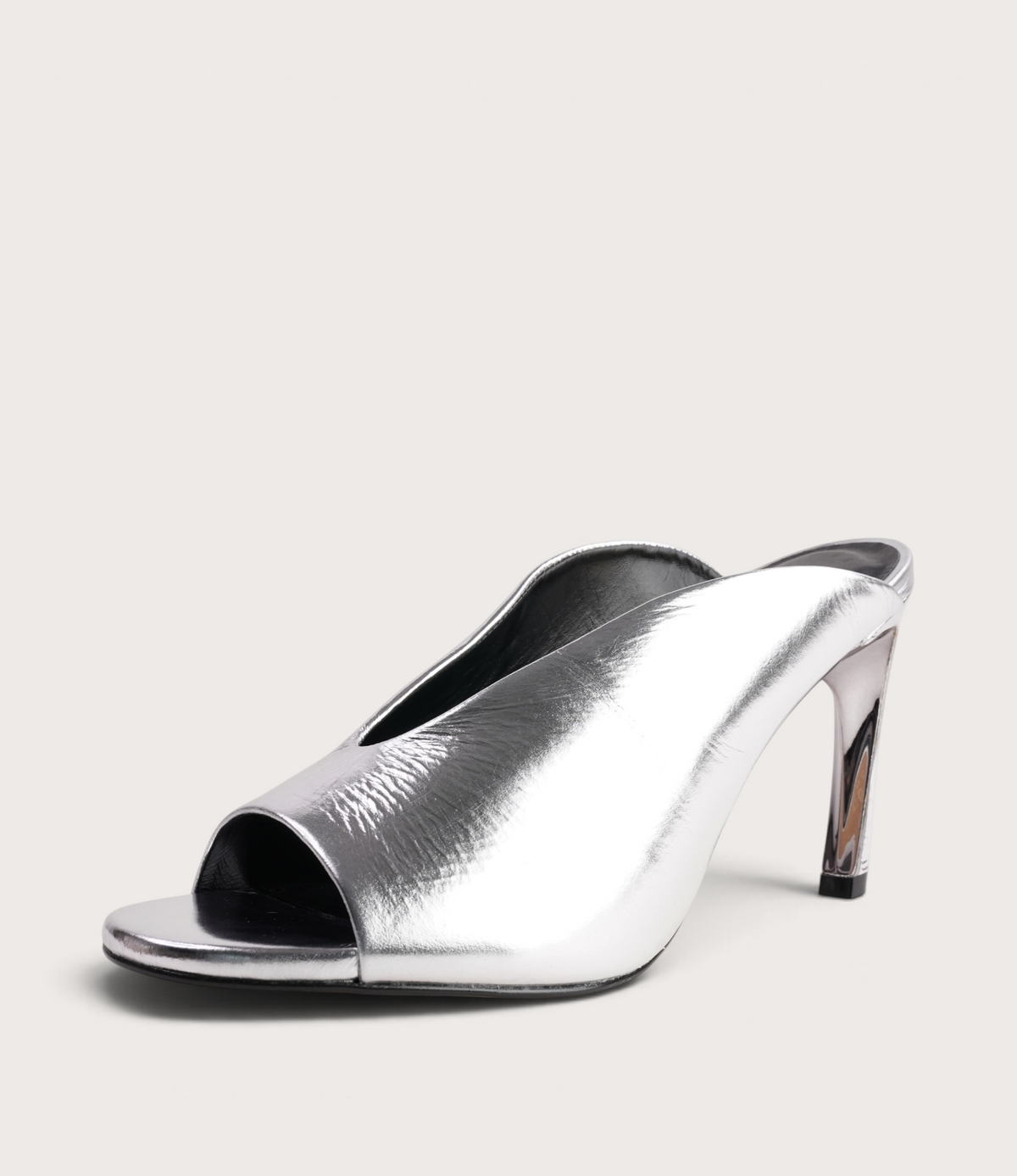 Xalina Silver Leather Heels - NU BY NEO | Shouz