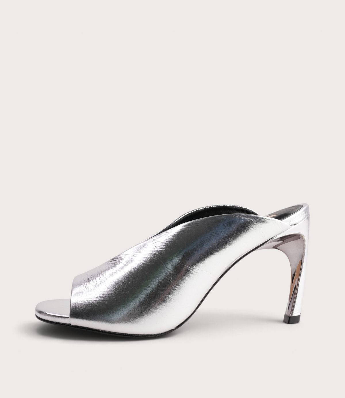 Xalina Silver Leather Heels - NU BY NEO | Shouz
