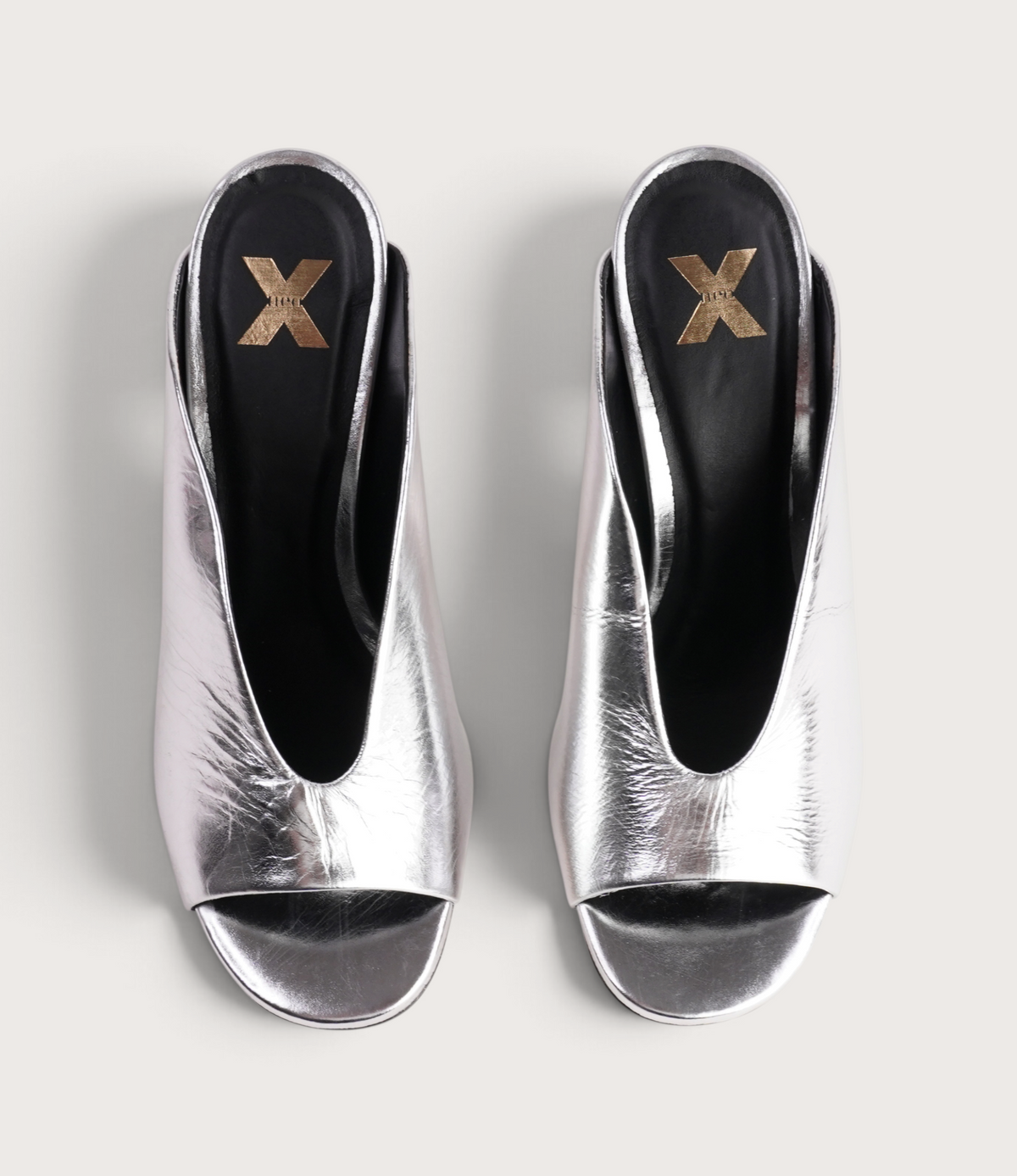 Xalina Silver Leather Heels - NU BY NEO | Shouz