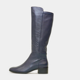 Tetley Navy Leather/ Stretch Knee High Boots, DJANGO & JULIETTE - Shouz