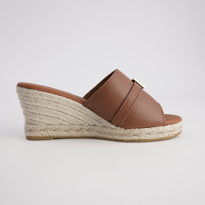 Zara Doya Roble Leather Espadrille Wedges
