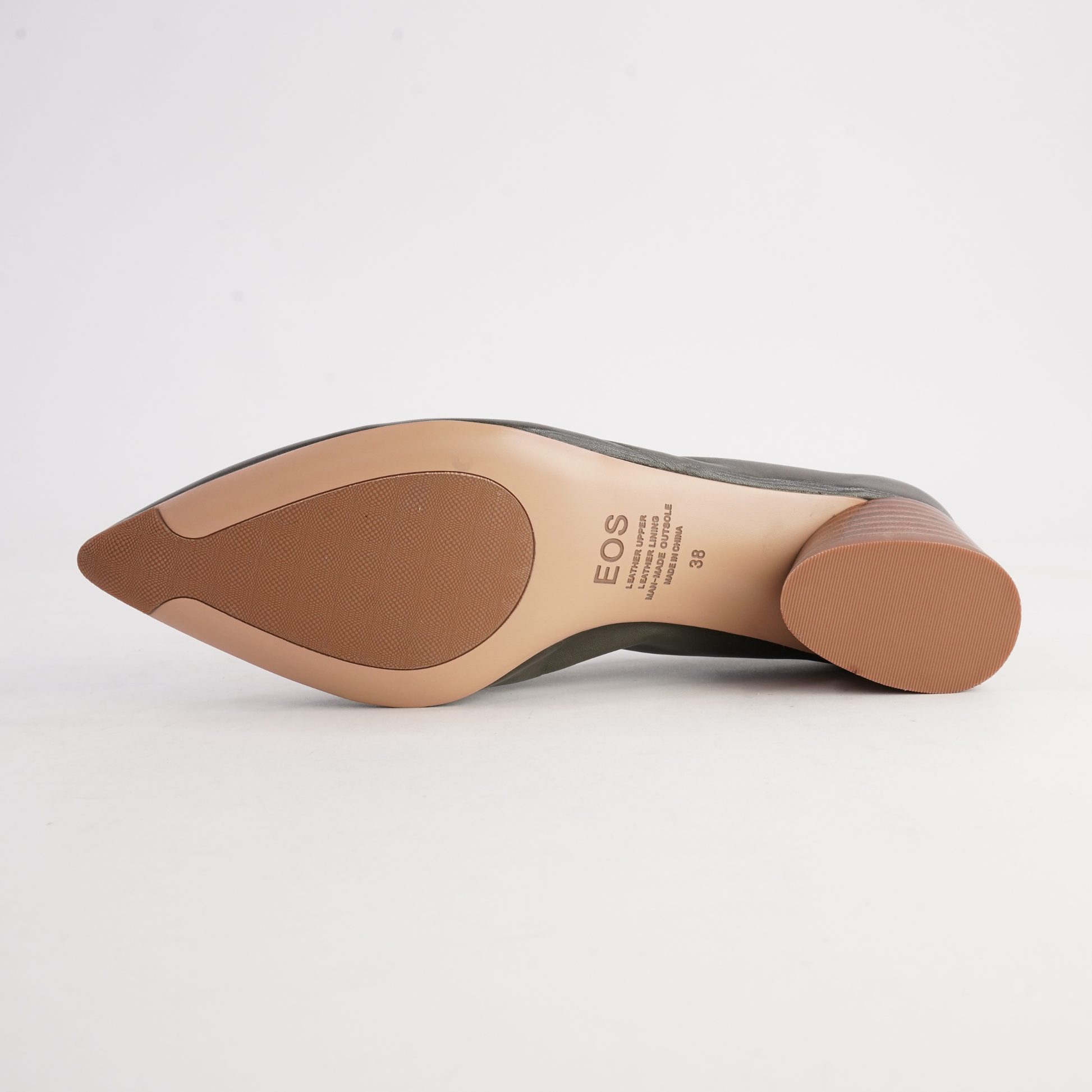 Hatena Dark Olive Leather Heels - EOS FOOTWEAR | Shouz