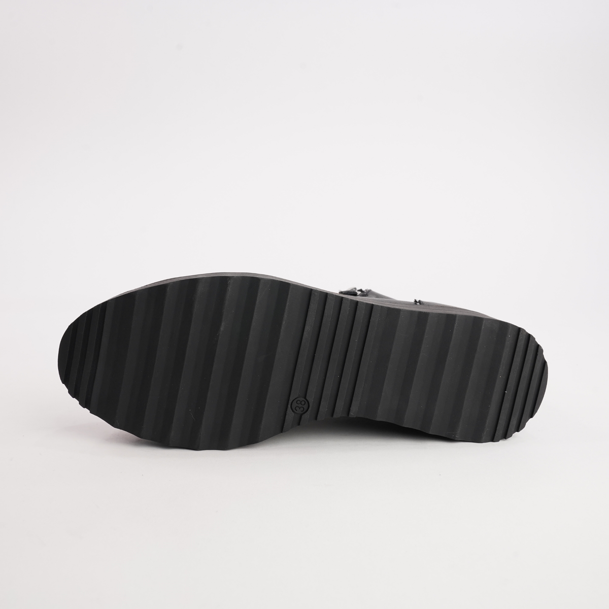 Ooday Black Leather / Black Patent Ankle Boots