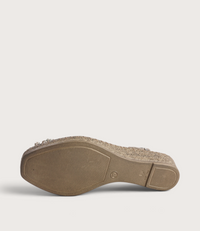 Erica Platino Leather Espadrille Wedges