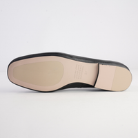 Marcee Black Leather Flats - TOP END | Shouz