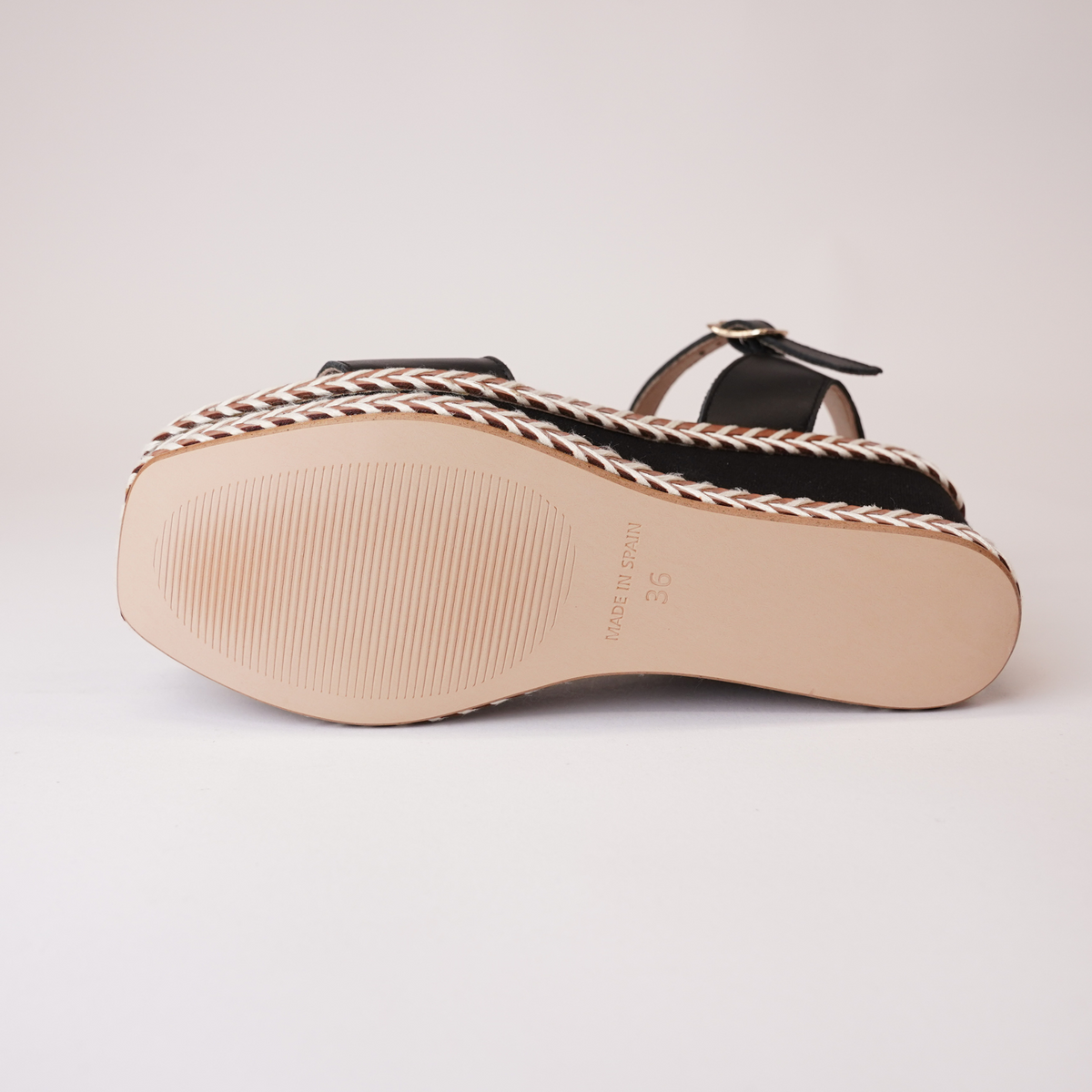 009-cres-142 Black Leather Wedges - NATTIVA | Shouz