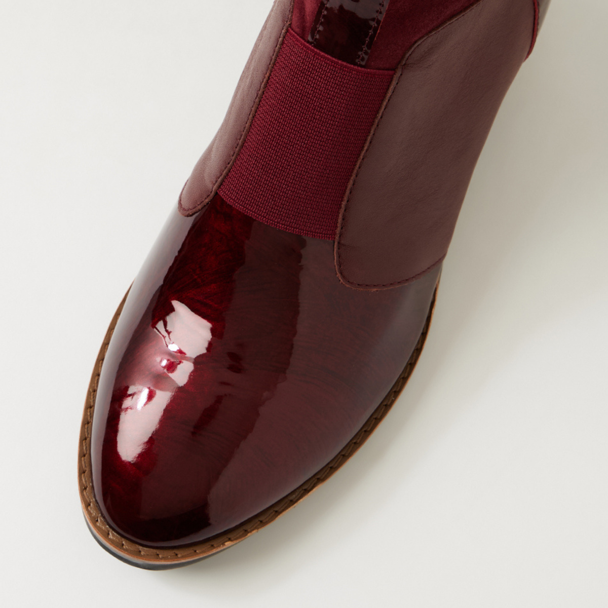 Traigs Burgundy Mix Leather Ankle Boots - DJANGO AND JULIETTE | Shouz