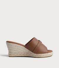 Zara Doya Roble Leather Espadrille Wedges