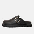 Merchah Black Leather Mules