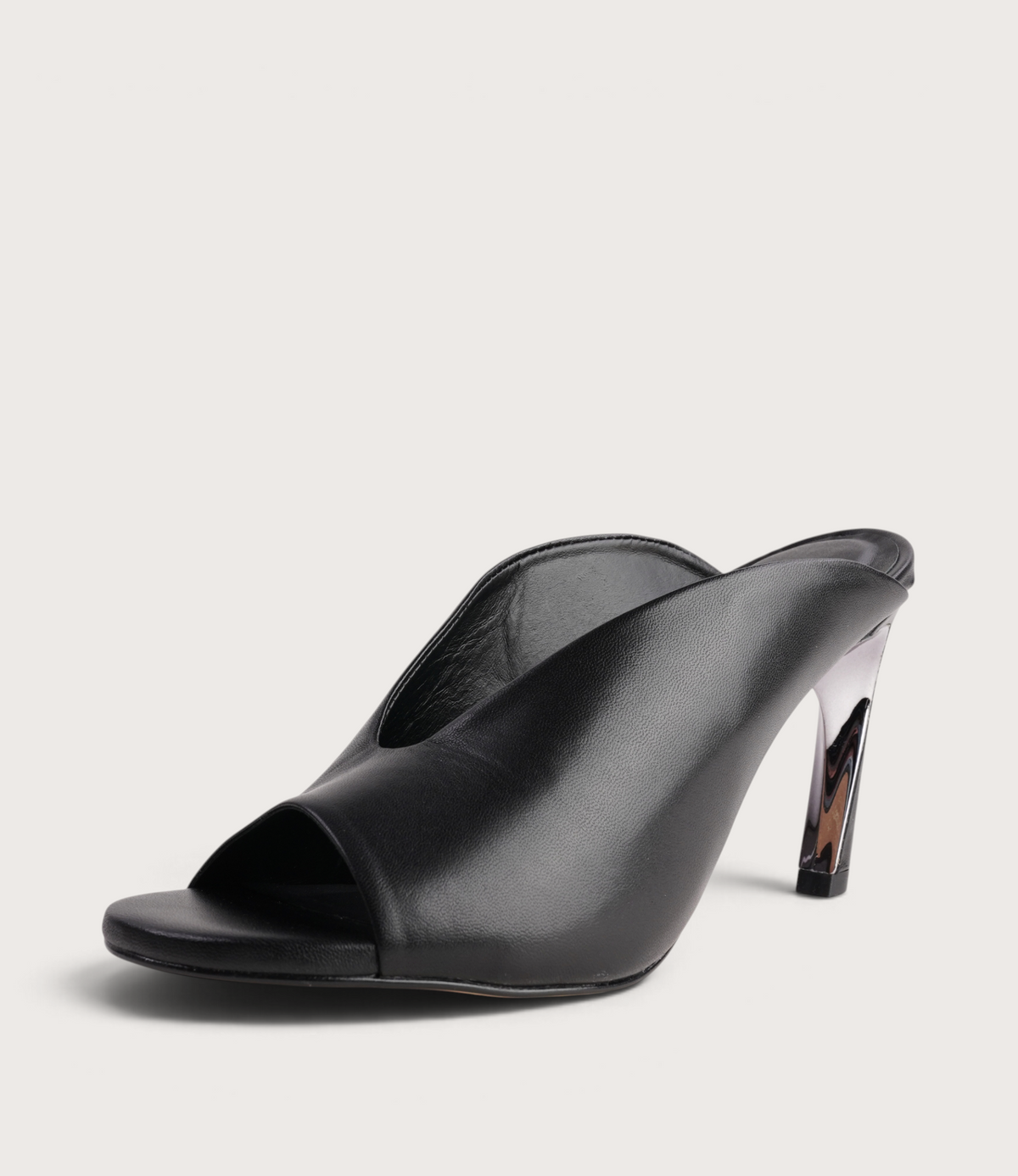 Xalina Black Leather Heels - NU BY NEO | Shouz