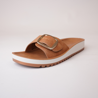 Naja Brandy Leather Slides