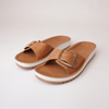 Naja Brandy Leather Slides