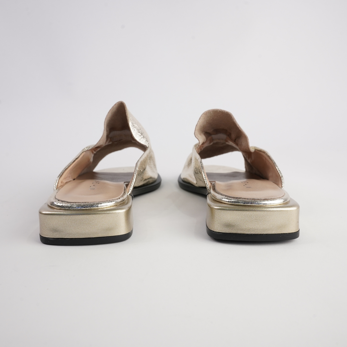 Luna Gold Leather Flats - WITH GRACE | Shouz